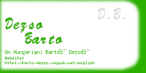 dezso barto business card